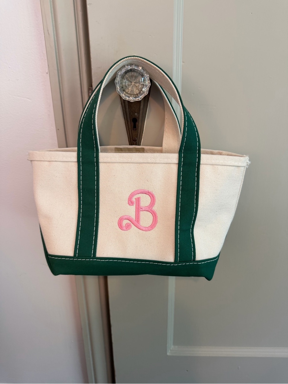 Mini LL Bean Tote + B Embroidered